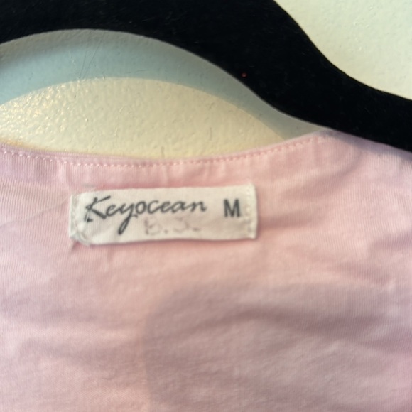 Vintage Keyocean Pink Cotton Lace Long Nightie Dress Size Medium - Picture 4 of 6